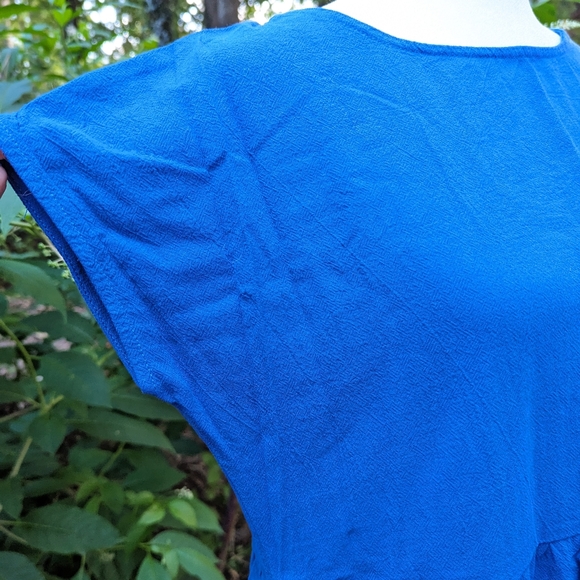 Sucrefas Navy Empire- Waist Short- Sleeve Line Dress, Size M - Picture 4 of 13